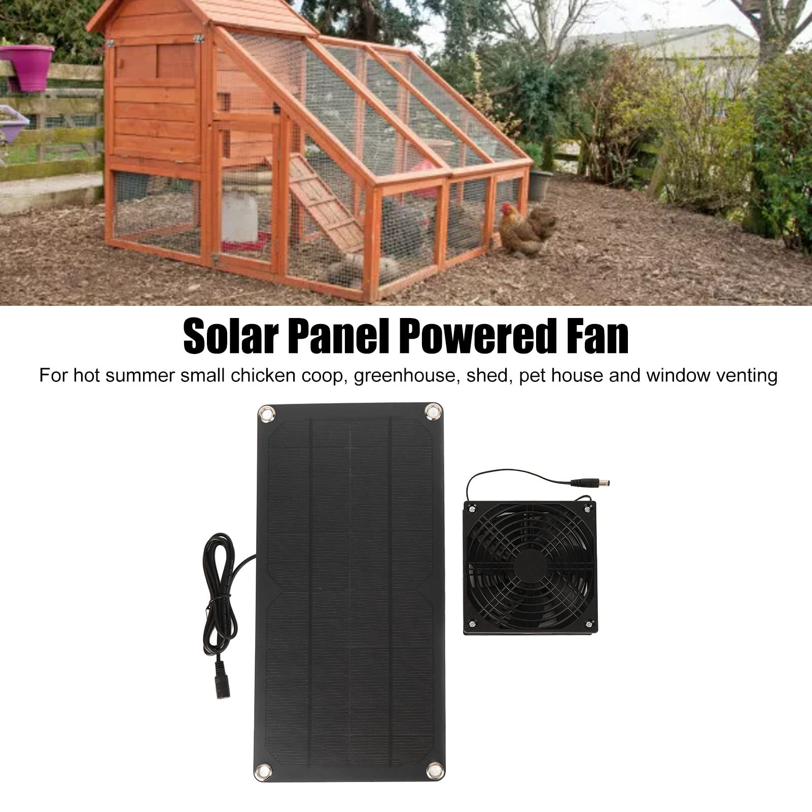Zestaw wentylatorów solarnych, 20 W, monokrystaliczny silikon, zasilany energią słoneczną, 3 W, mini wentylator wyciągowy do okna szklarni