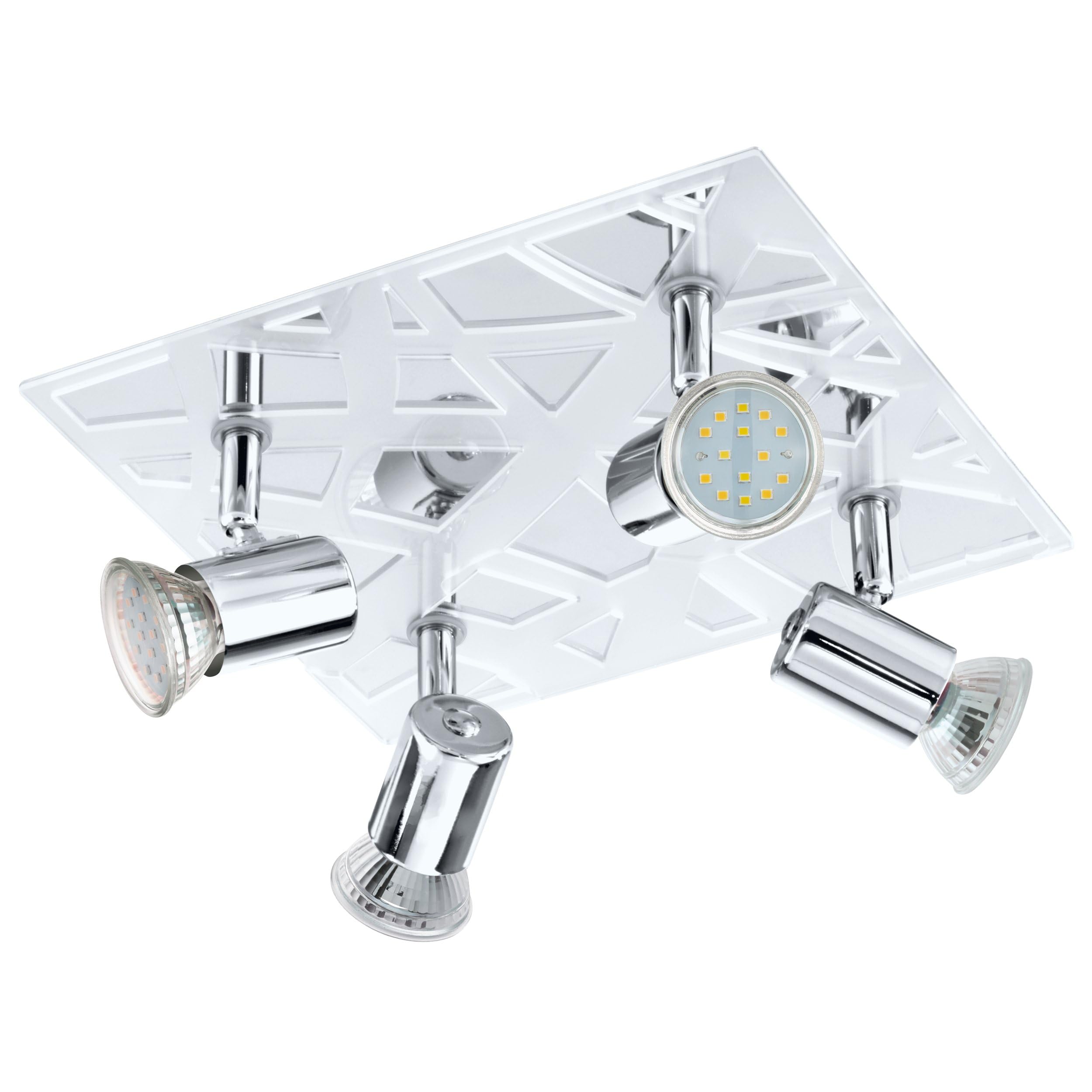 EGLO Deckenlampe Daven 1, Deckenstrahler, Stahl, Kunststoff in chrom