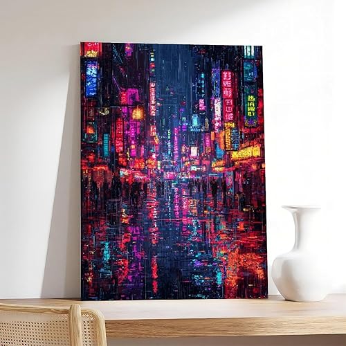 Miniatura 7 de XAHOR Neon Cyberpunk Pixel Art Poster  Retro Digital Style with Glitch Effects  Unique Modern Wall Art Canvas Poster Bedroom Decor Sports Landscape