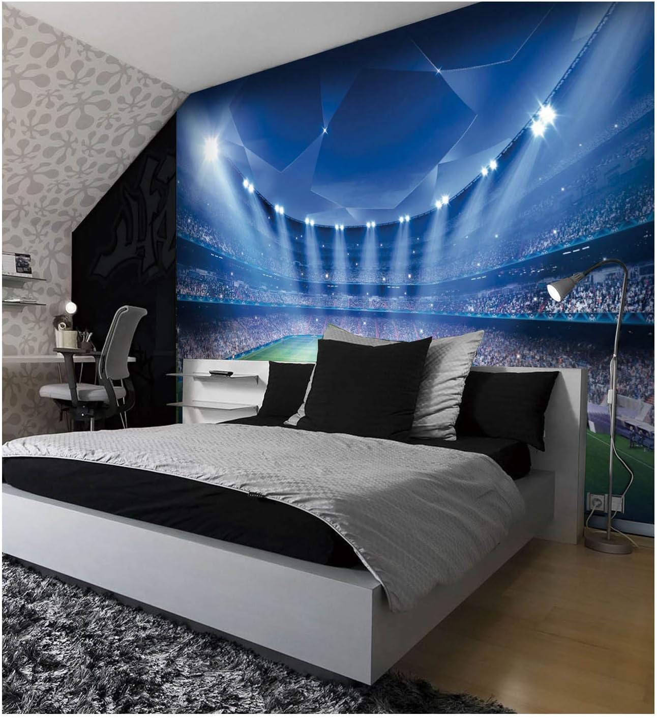 Football Stadium Pitch Sports Wall Mural Photo Wallpaper Kids Bedroom Decoration 390x260cm