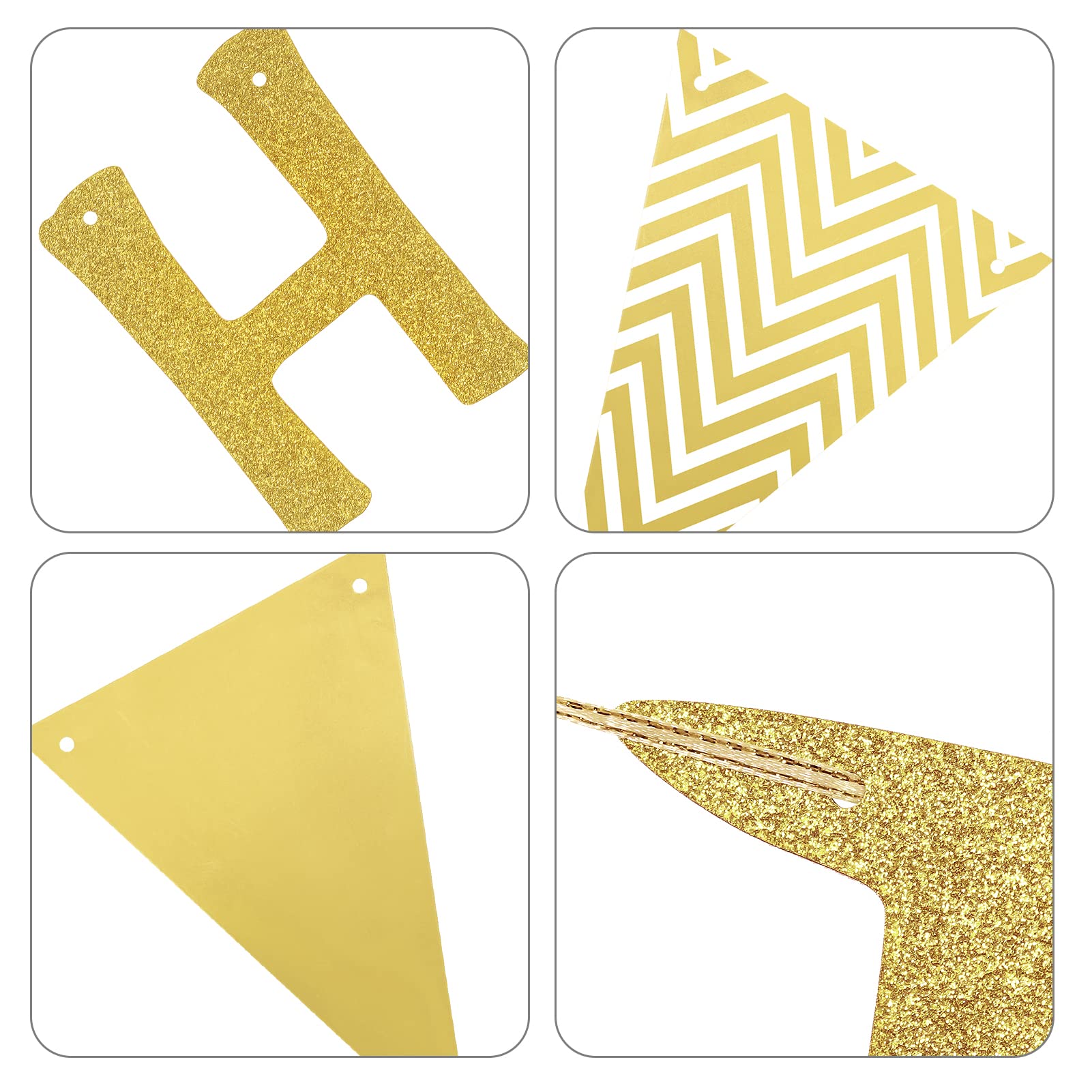 Amazon.com: Yoaokiy Older Wiser Hotter Banner, Funny Birthday Party  Decorations for Adults, Gold Glitter Happy Birthday Party Supplies, 30th  40th 50h 60th 70th 80th Bday Triangle Flags Banner Sign Decor : Home