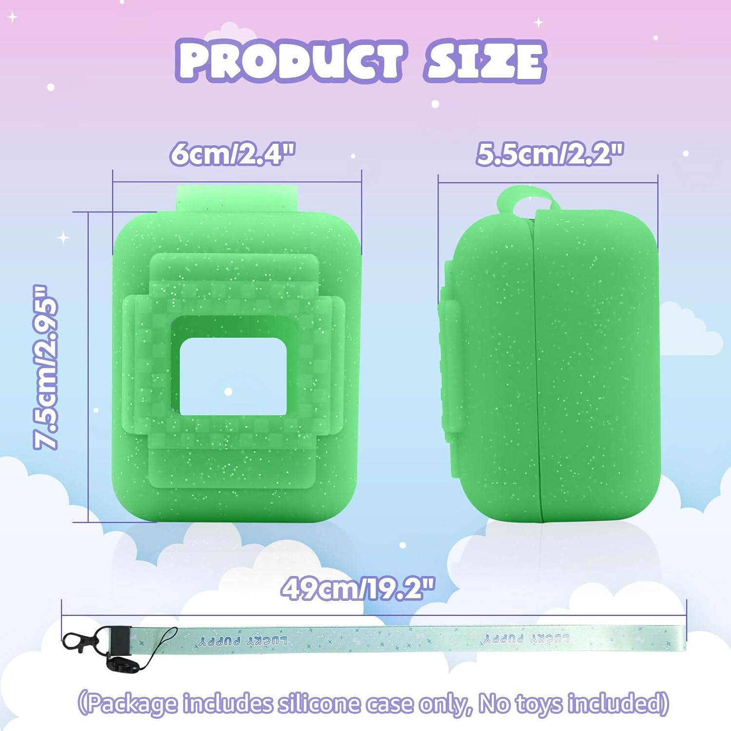 Silicone Cover Case for Bitzee Interactive Toy Digital Pet, Silicone Protective Case for Bitzee Virtual Electronic Pets, Digital Pet Case Accessories for Bitzee with Lanyard (Case Only) (Green)