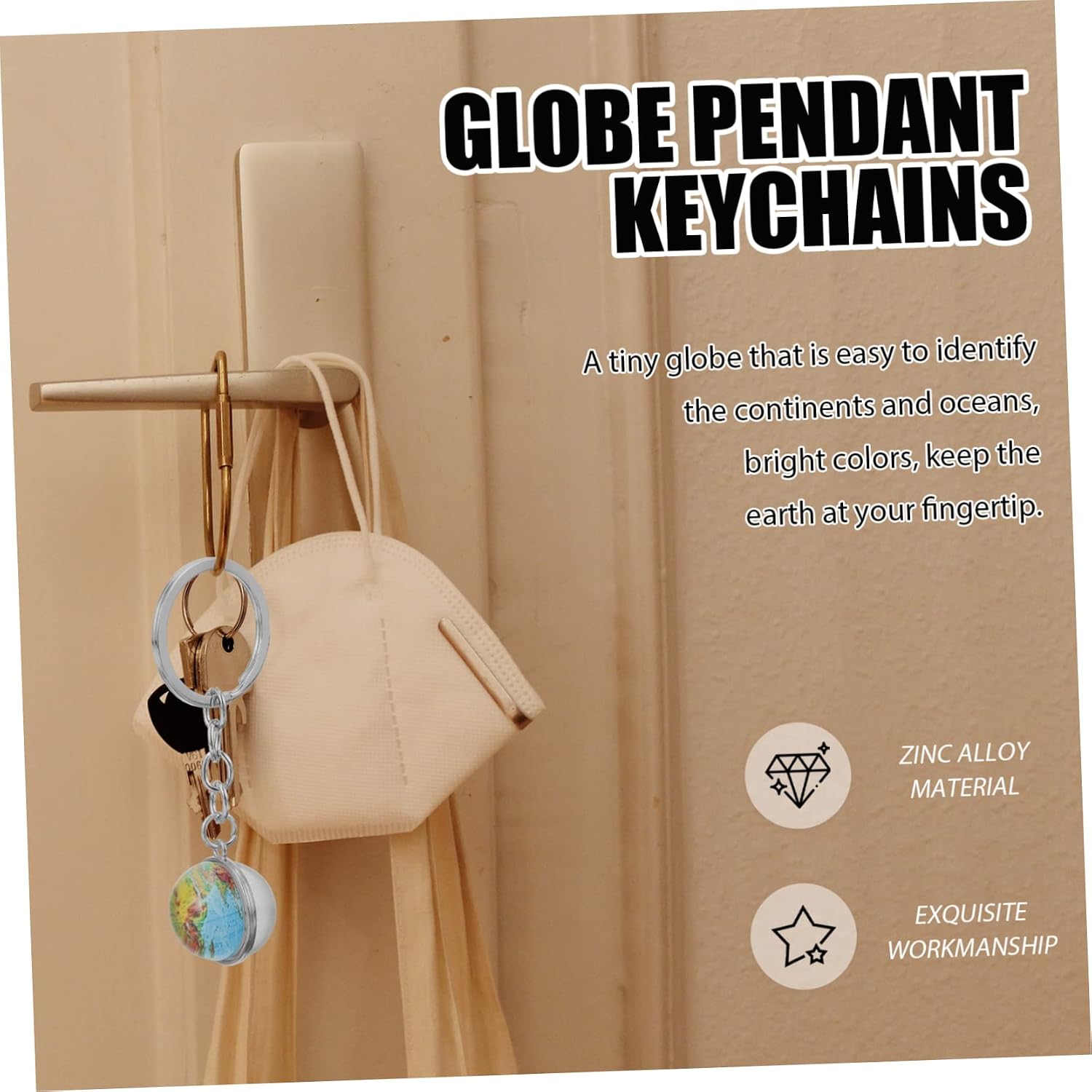 SUPVOX 6pcs Globe Keychain World Globe Pendant Decorative Keychain Space Party Favors Ball Ball