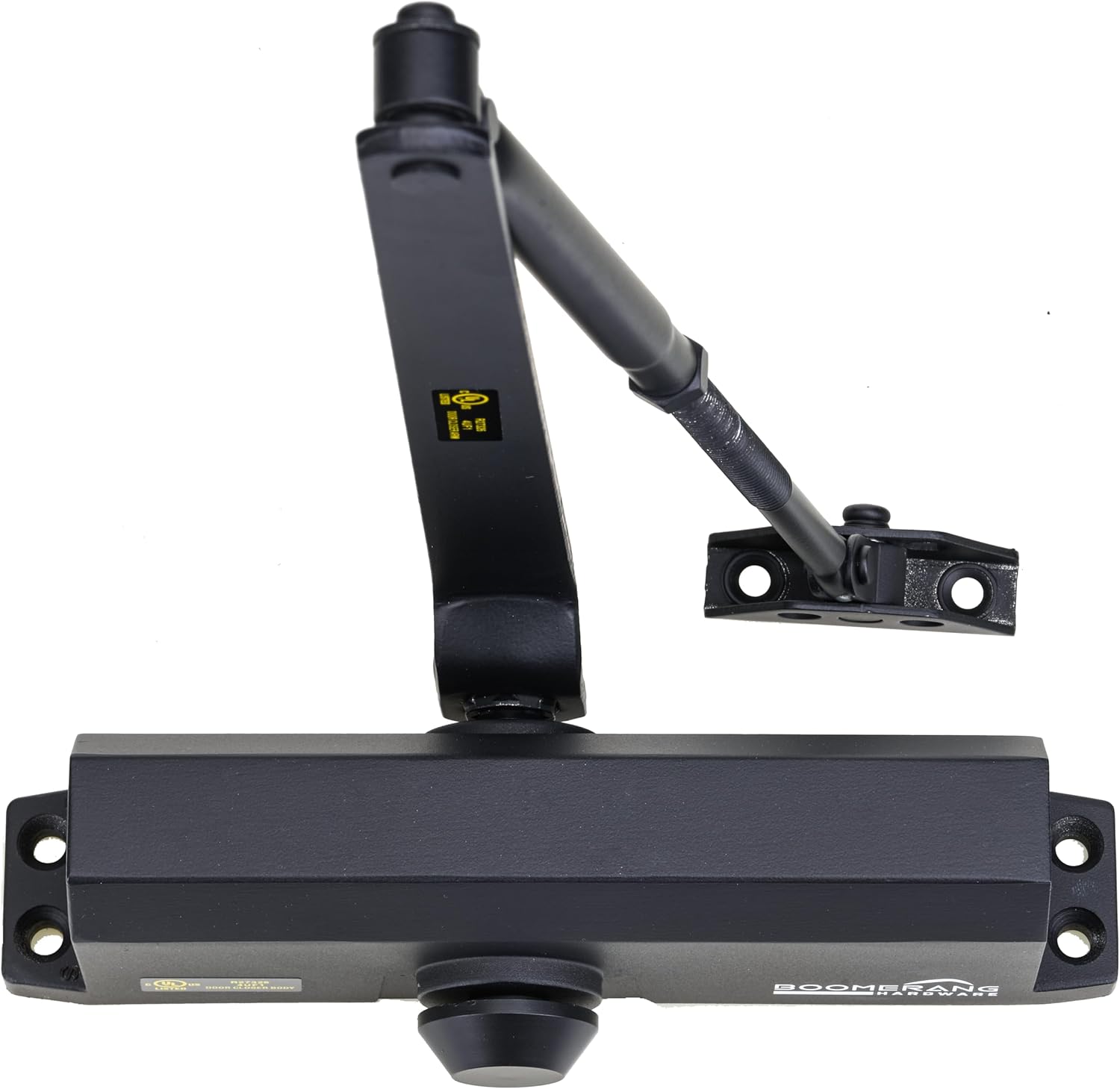 Boomerang Medium Duty Automatic Commercial Door Closer - D703 Hydraulic UL 3 hr. Fire Rated Closer, Surface-Mounted Size 3 for Home & Light Commercial Doors, Matte Black (US19)