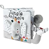 Cloth Books - 3D Touch Feel High Contrast Baby Books, Soft Books with Crinkle for Infants & Toddlers (Elephant)