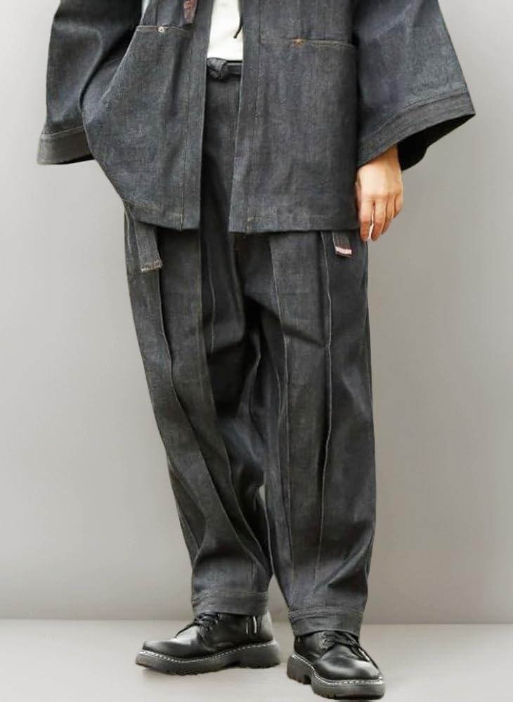 Amazon | 74H-6102 岡山デニム 袴パンツ メンズ 日本製 ワイドパンツ