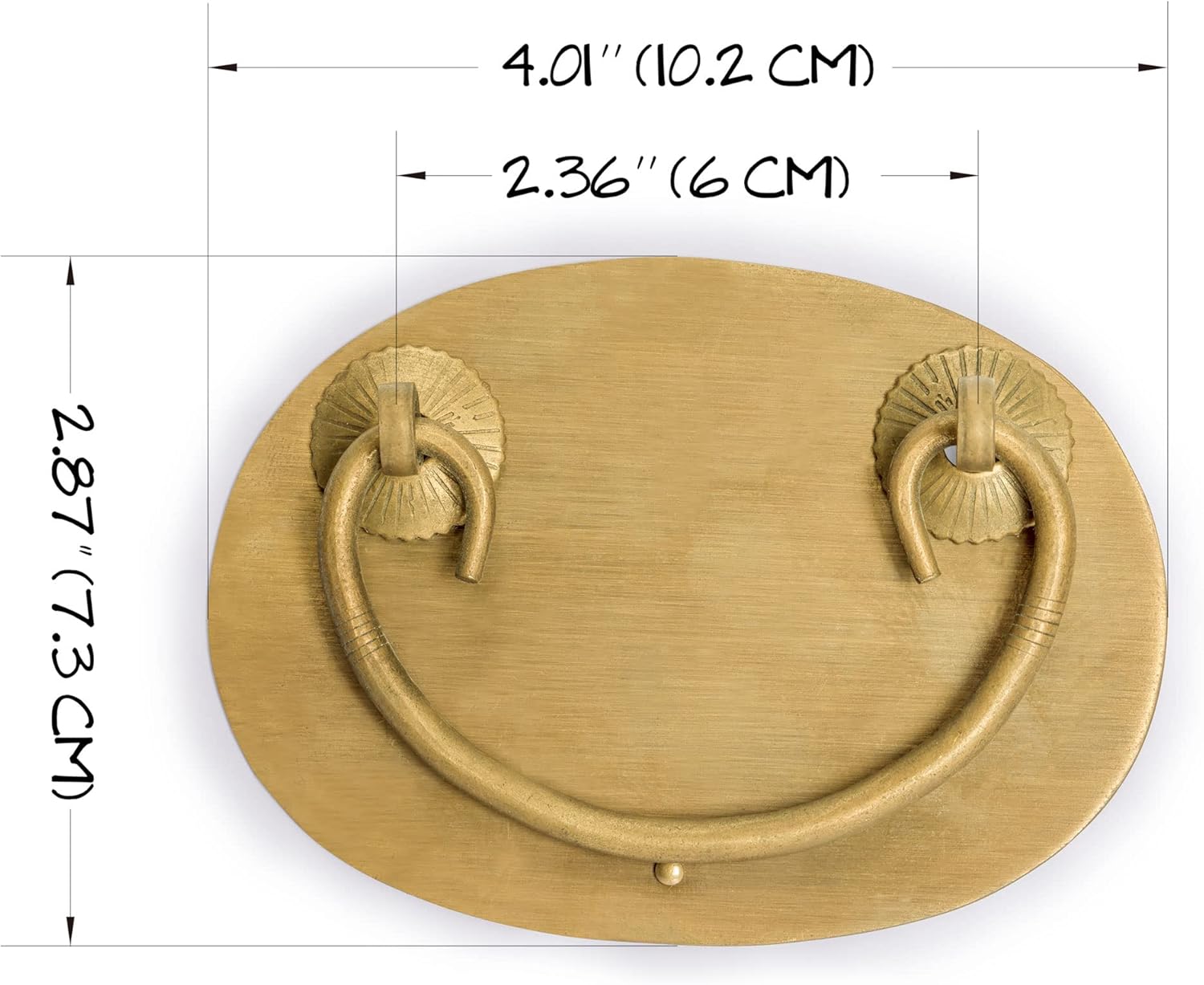 Oval Brass Drawer Pulls - Set of 2, 4", by Hardware Philosophy