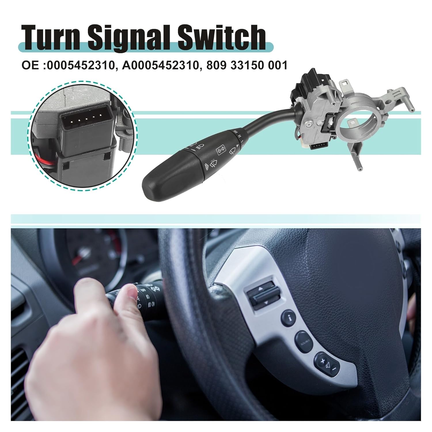 Car Steering Column Turn Signal Cruise Control Switch A0005452310/80933150001 Compatible with Mercedes-Benz C/CLK320 2003-2005