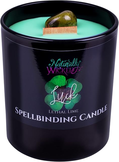 Naturally Wicked Spellbinding Luck Candle | Scented Crystal Spell Candle | Inc Unique Candle Gift Box
