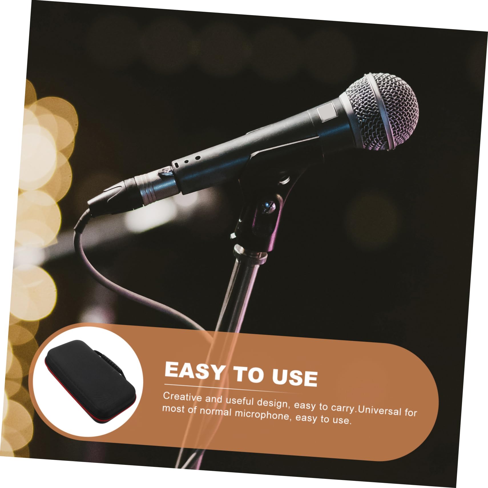 BESPORTBLE Portable Dual Slot Handheld Mic Storage Bag Lightweight Shockproof Microphone Case for Travel and Organization Fits Backpacks and Camera Bags Accessory Protection