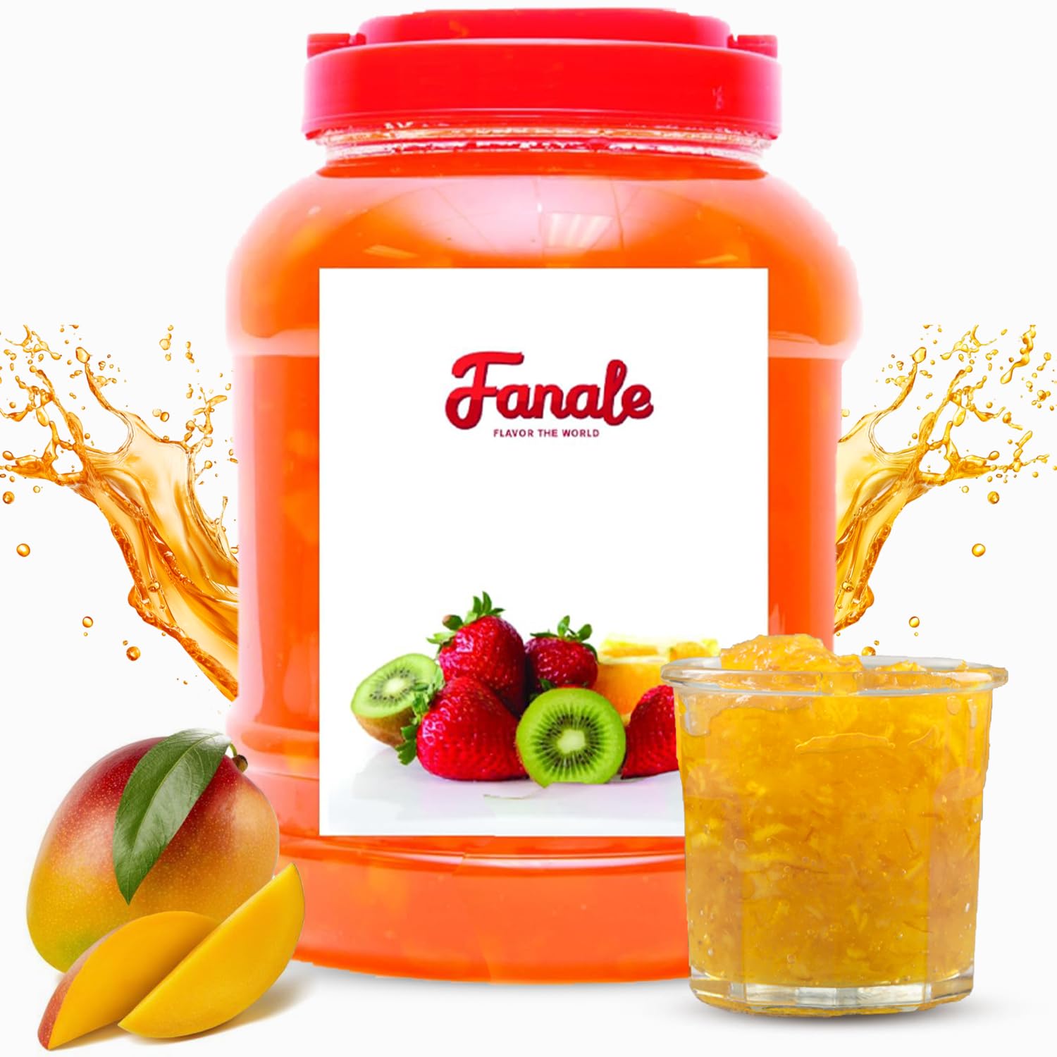 Fanale Premium Flavoring Jam for Bubble Tea | Mango Flavor Fruit Jam | for Boba Tea, Smoothie Paste, Slushes, Desserts | 10 pound | JAM003