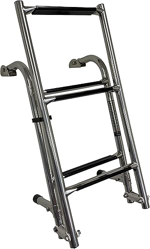 Miniatura 2 de classAcustoms 77090402 Escalera plegable para barco de 5 escalones Acero inoxidable Escalera para barco de esquí Escalera para pontón 2 + 3