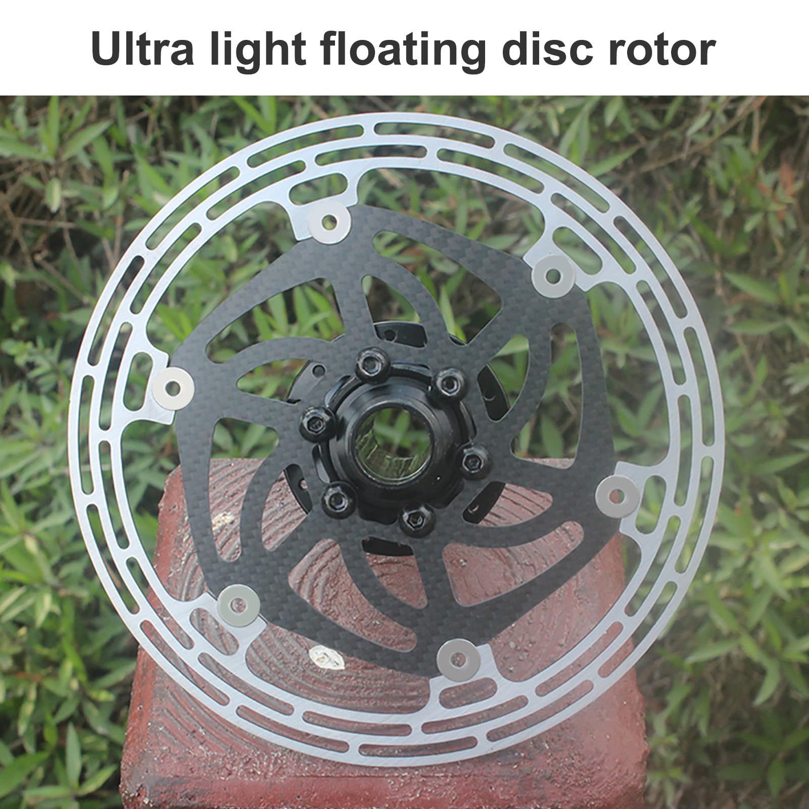 Tbest Rotor de Disco de Freno de Bicicleta, Rendimiento Estable de Acero de Fibra de Carbono Ligero con Disipación de Calor Adecuado para Bicicleta de Montaña
