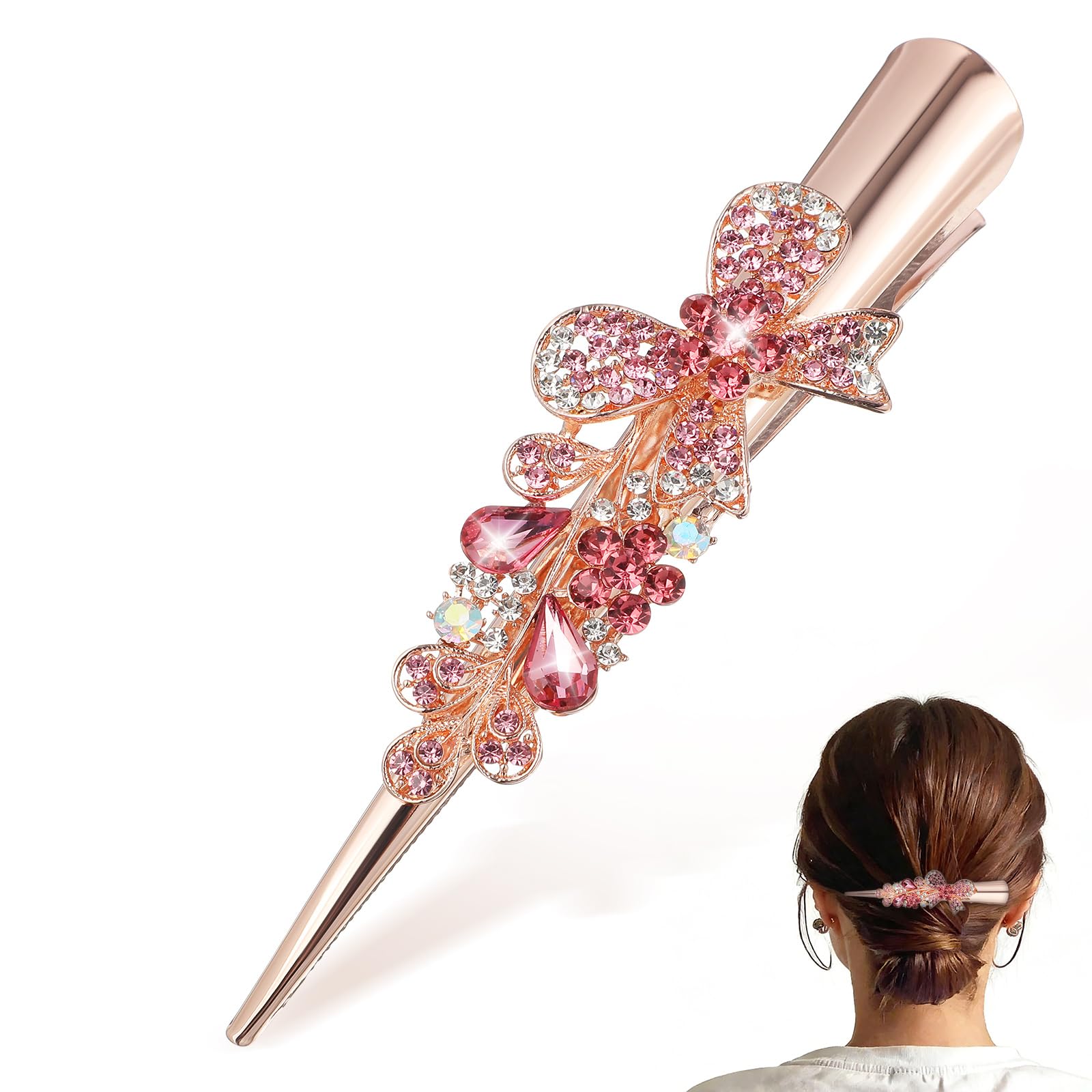 ち*ろ様 ピンクのクリスタルヘアクリップ ち*ろ様 ピンクのクリスタルヘアクリップ Picky the Shop クリスタル