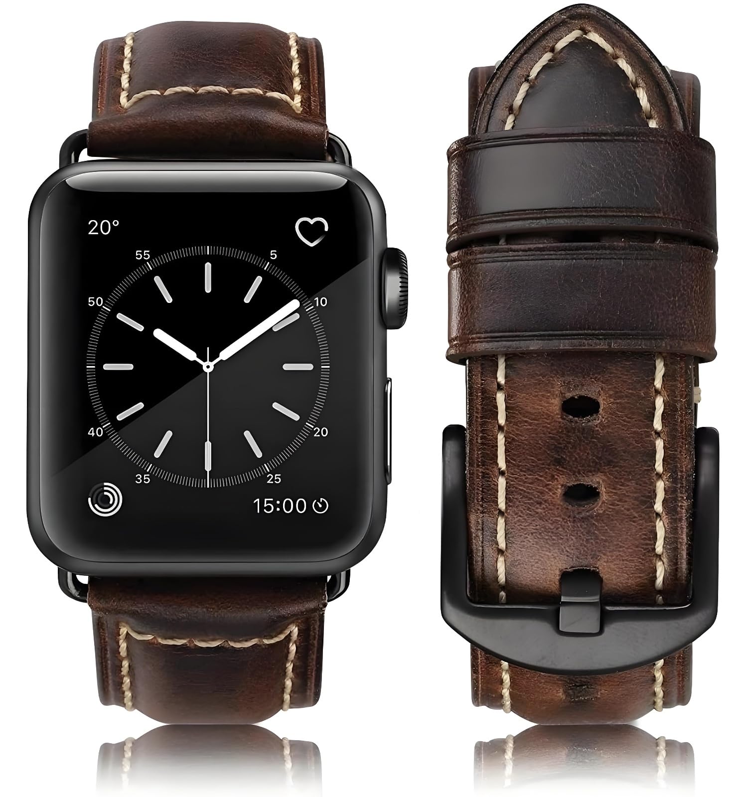 HUAFIY Compatible for Apple Watch Bands 42mm 44mm45mm46mm 49mm 38mm 40mm41mm, Genuine Leather Band Strap for iWatch Series 11/10/9/8,7,6,5,4,3,2,1, Ultra3 2 1