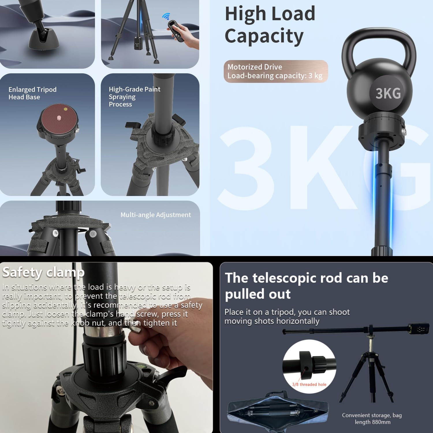 ZIFON RTP500 - Treppiede elettrico monoasse per motore | alluminio, corsa da 495 mm, precisione di 0,1 mm, 8 livelli, telecomando da 40 m, batteria V-Mount, portata 4 kg, time-lapse