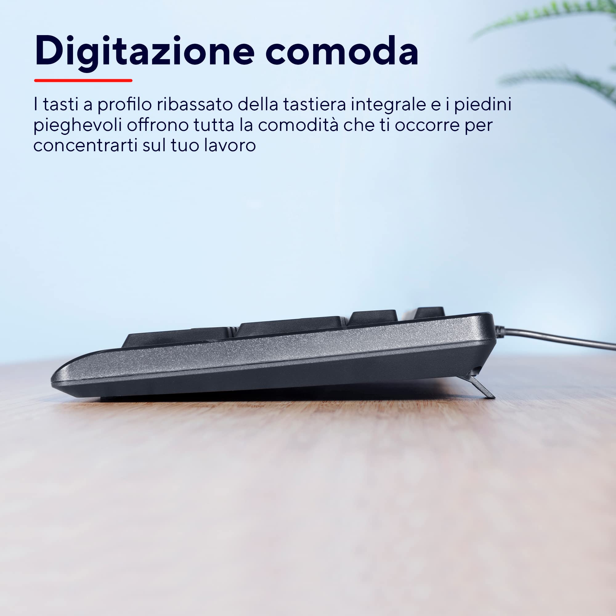 Trust Taro Tastiera USB Cablata, Layout Italiano QWERTY, Tastiera PC con Filo per Computer/Laptop/Notebook, Mac/Windows, Cavo di 1.8 Metri, Resistente ai Liquidi, Ergonomico - Nero