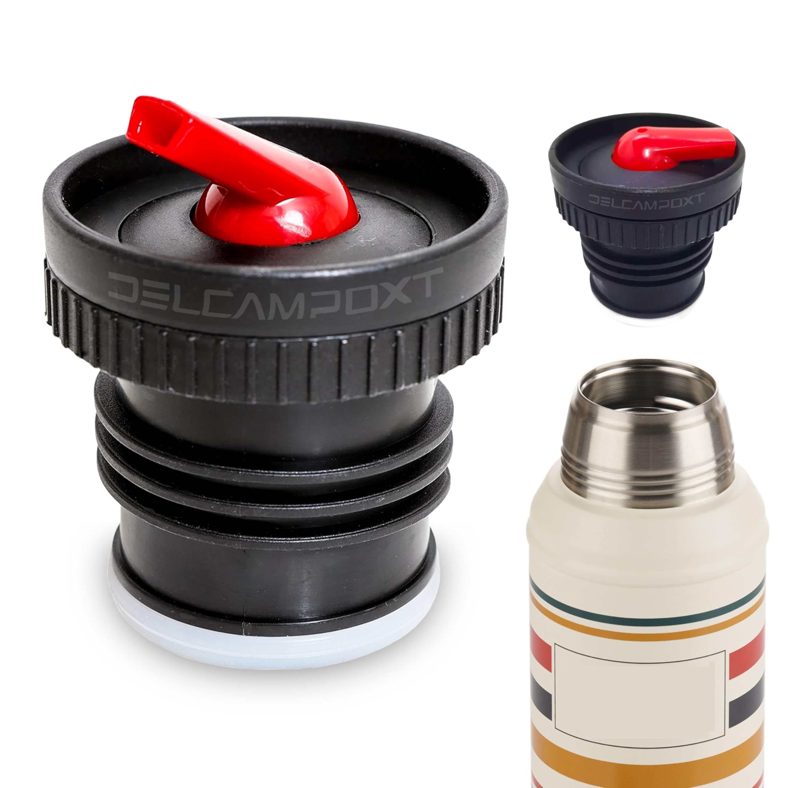 Thermoss Replacement Stopper For 40 Oz Classic Wide Mouth Bottle - Black, BPA-Free, Leak-Proof Pour Spout