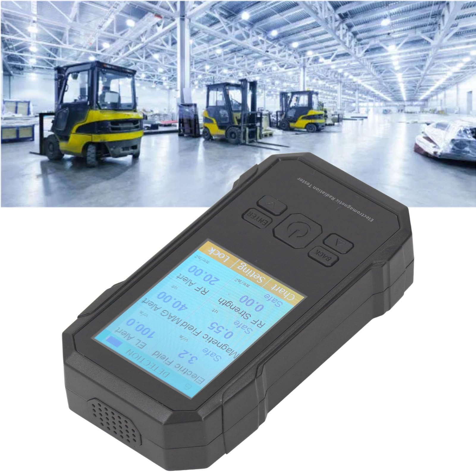 Misuratore EMF Misuratore GQ Avanzato Ricaricabile 3 in 1 con Rilevamento 5G, Registratore Dati, Analizzatore di Spettro per Casa, Ufficio, Fabbrica (BLACK)