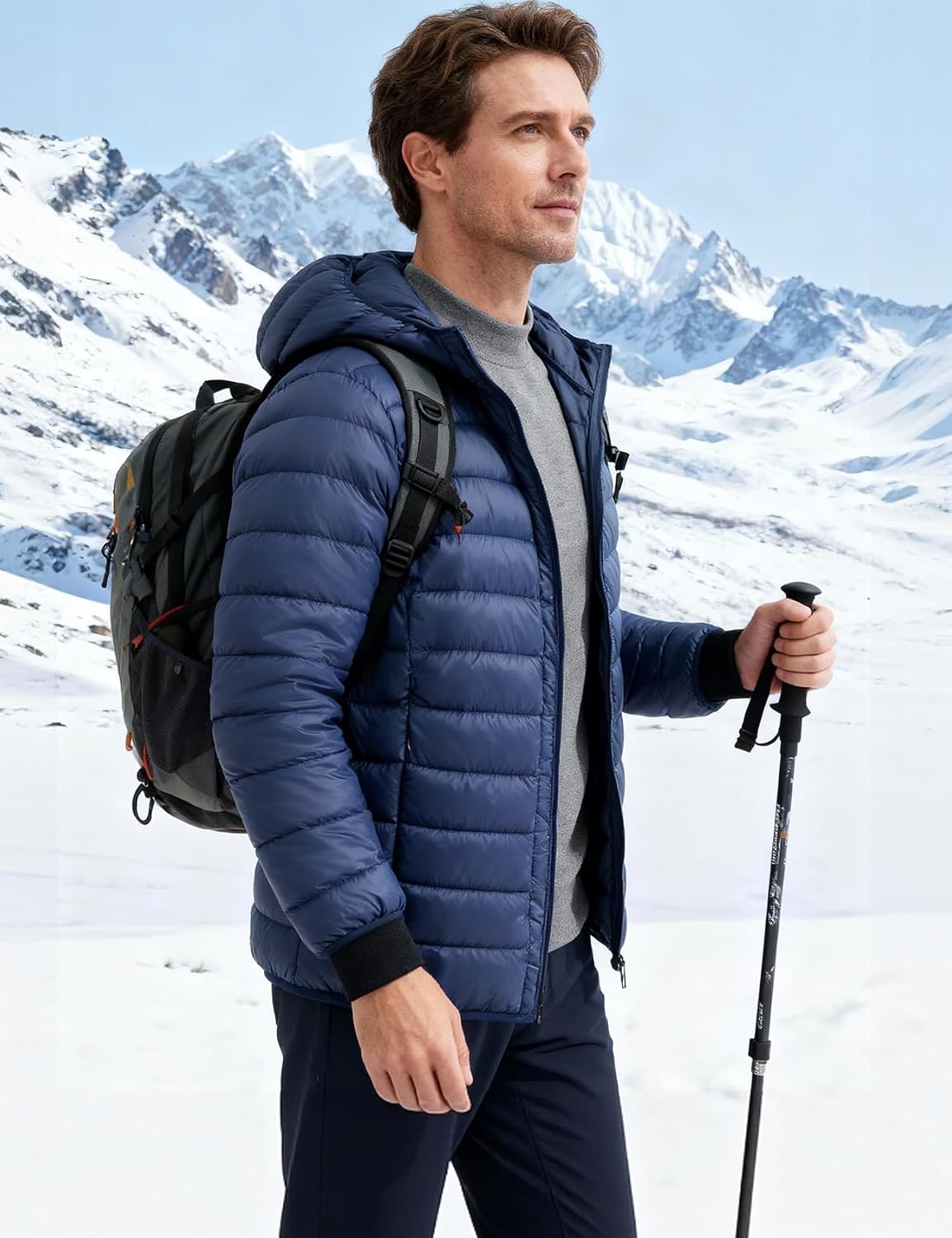 Flygo Mens Lightweight Puffer Jacket Hooded Insulated Winter Jackets Water Resistant Down Bubble Puffy Coats - Image 3