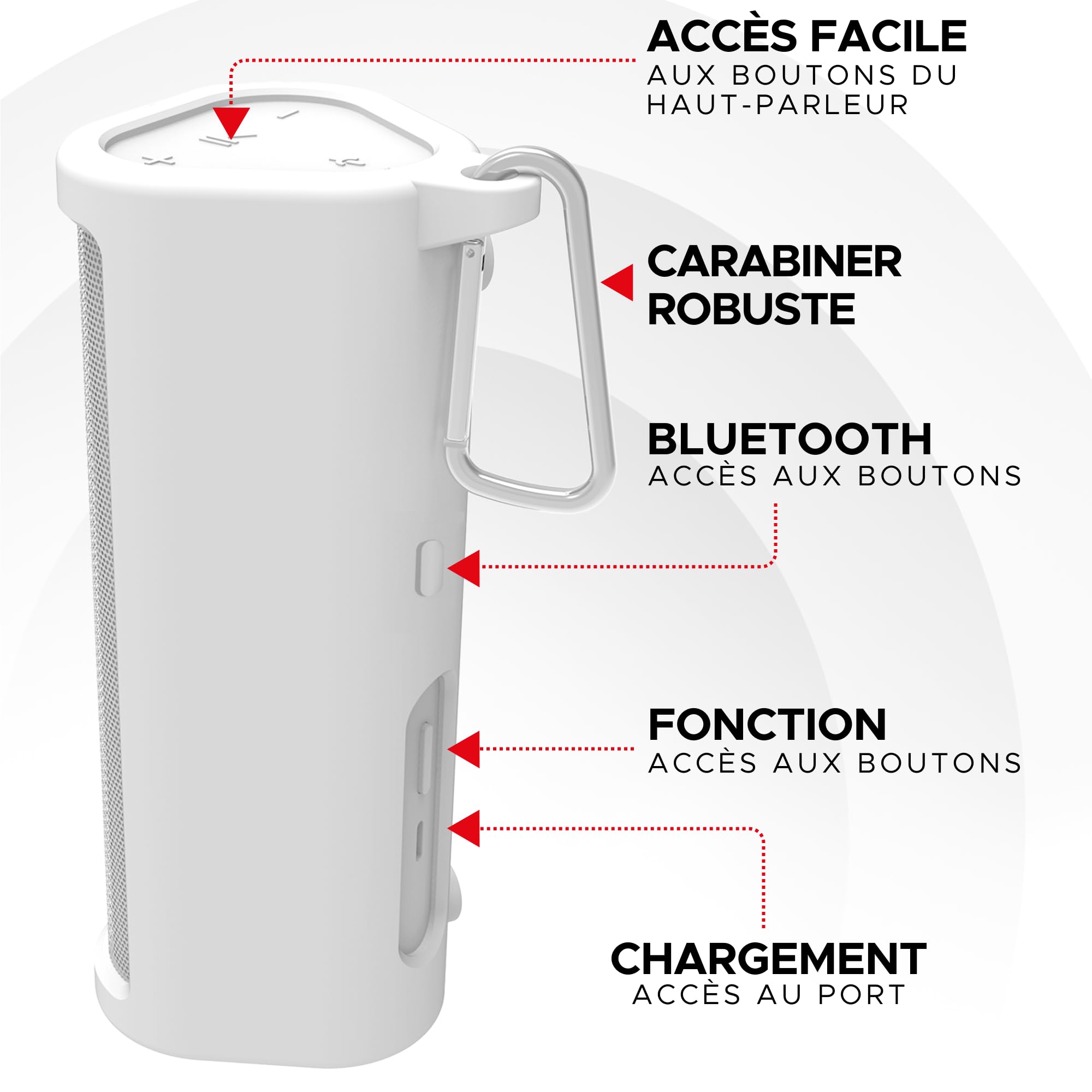 Étui Protecteur en Silicone Résistant pour Sonos Roam 2 | Nouvelle Couleur Blanche | avec Bouton Bluetooth pour Roam2 | Protégez Votre Haut-Parleur Bluetooth sans Fil avec Cette Housse