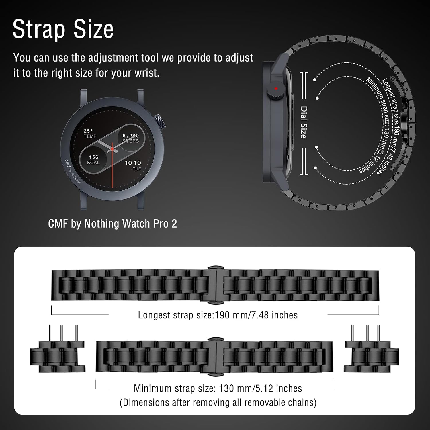 Metal Band for CMF by Nothing Watch 3 Pro/Pro 2 image 4