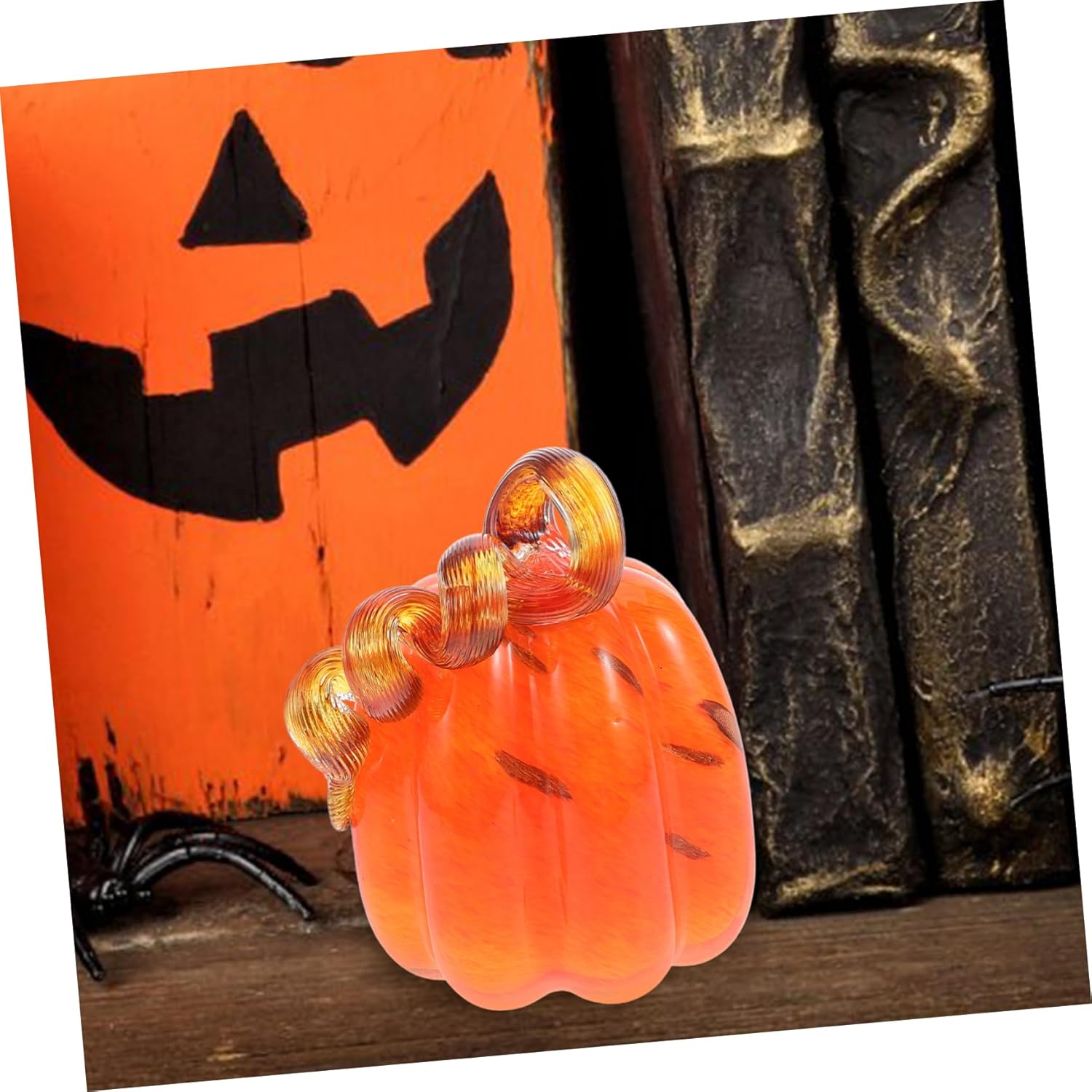 Halloween Glass Pumpkin Decorations Handblown Pumpkins for Fall Harvest Elegant Table Decor for Thanksgiving and Halloween for Mantels and Shelves