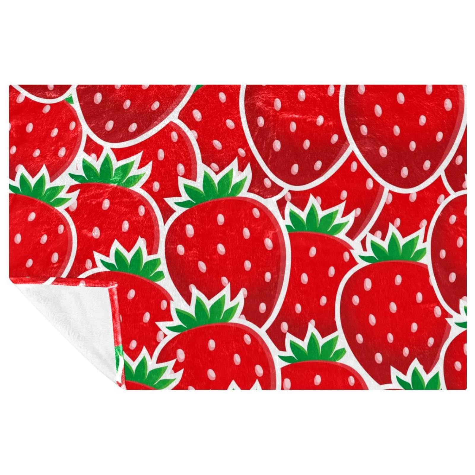 Couverture pique-nique imprimé fraises jeté de canapé chaud 150x100