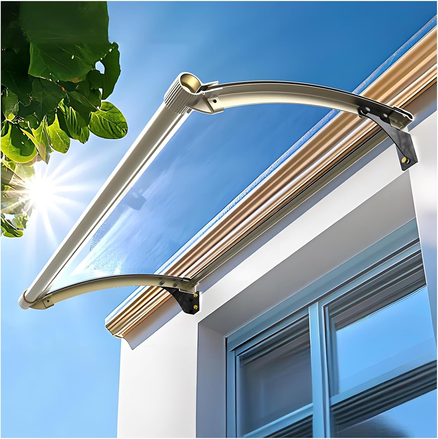 Outdoor Canopy Awning Polycarbonate Window Shade & Front Door Shelter