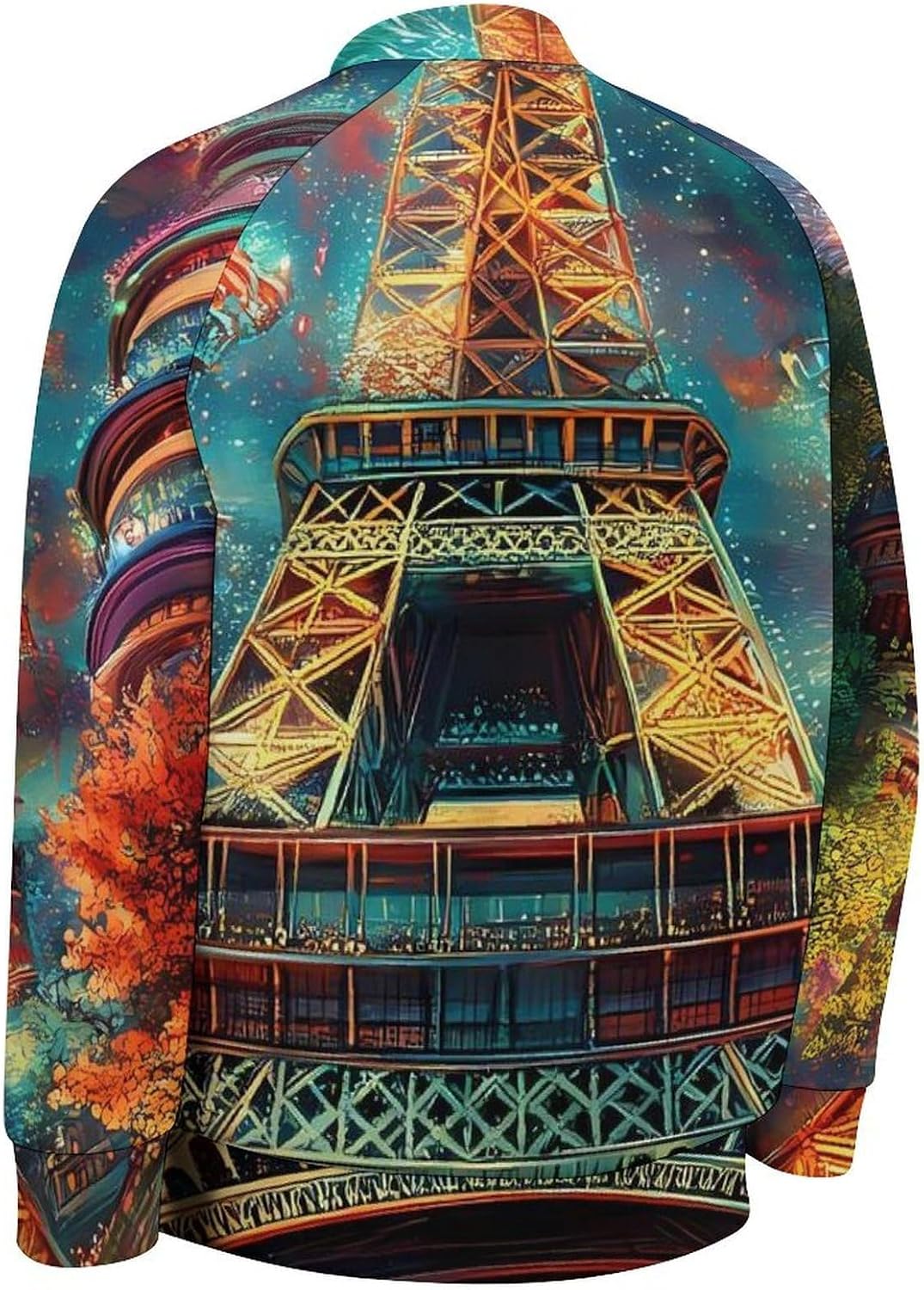 Paris Eiffel Tower (6) Men's Graphic Baseball Jacket Vintage Long Sleeve Bomber Casual Streetwear Coats