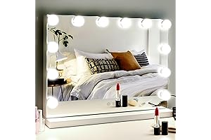 M MIVONDA Vanity Mirror with Dimmable 3 Color Lights LED Bulbs