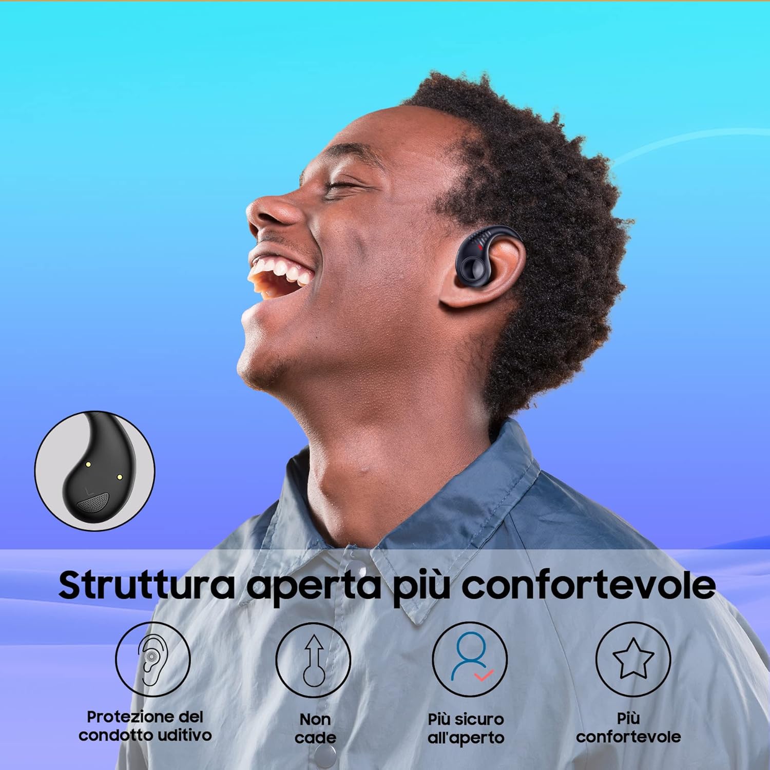 Blackview Cuffie Bluetooth Sport, AirBuds 10 Cuffie Wireless Bluetooth 5.3, Cuffie Aperte Auricolari Bluetooth, Altoparlante da 16,2 mm Auricolari Wireless con Bassi Profondi, Auricolari Touch Control Blackview Cuffie Bluetooth Sport, AirBuds 10 Cuffie Wireless Bluetooth 5.3, Cuffie Aperte Auricolari Bluetooth, Altoparlante da 16,2 mm Auricolari Wireless con Bassi Profondi, Auricolari Touch Control