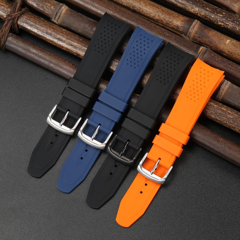 WRISTARMOR 23mm Silicone Watchband Compatible with Citizen Men's Eco-Drive Weekender Sport Strap AW1158-05L AW1150-07E Curved End Replacement Bracelet