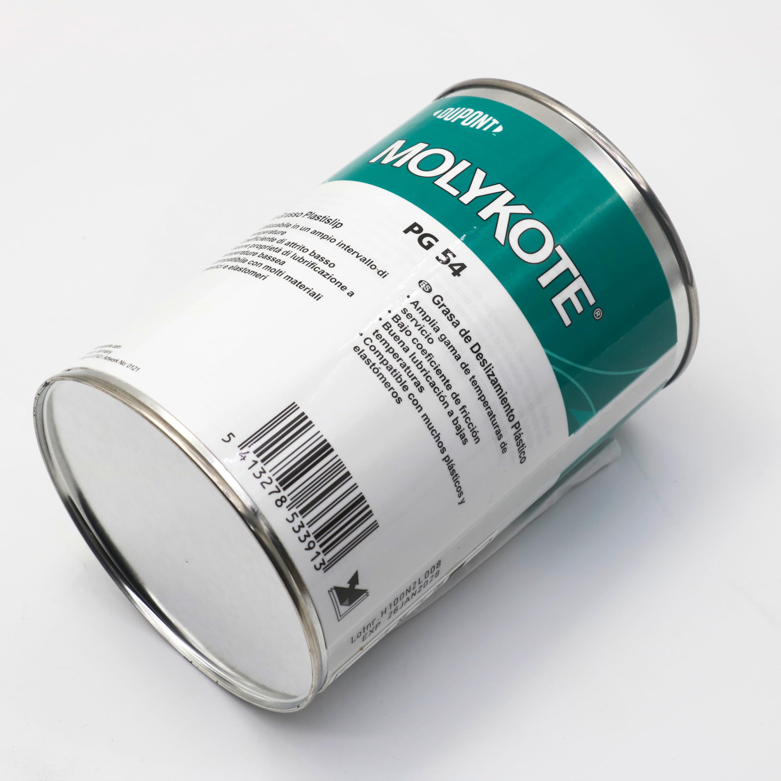 MOLYKOTE PG-54 - Grasa de 1 kg, lubricante de alto rendimiento, excelente resistencia a la oxidación, baja fricción y amplio rango de temperatura para plásticos y elastómeros