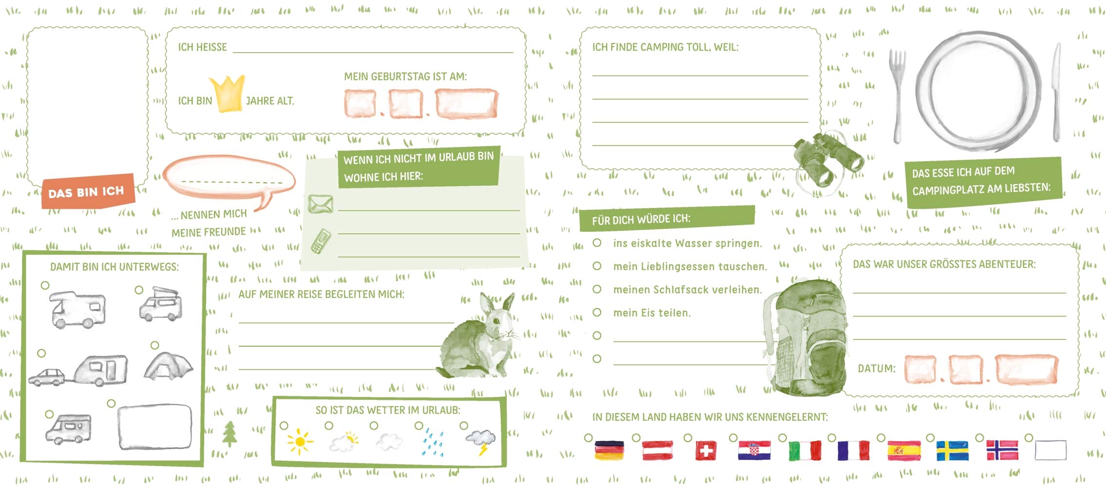 Yes we camp! Mein Camping-Freundebuch: Das Freundebuch für Kinder – Erinnerungen an neue Freunde und Abenteuer festhalten (PiNCAMP powered by ADAC)