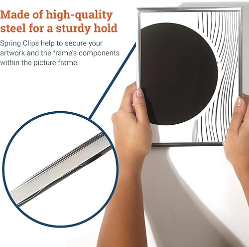 Miniatura 3 de Clips de resorte de 38 pulgadas con esquinas redondas, 50 piezas de accesorios para colgar cuadros y herramientas de enmarcar