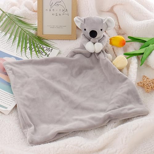 Miniatura 2 de Apricot Lamb Manta de seguridad de animales de peluche, koala gris, manta de personaje de cuarto de bebé, felpa de lujo para acurrucarse (koala gris)