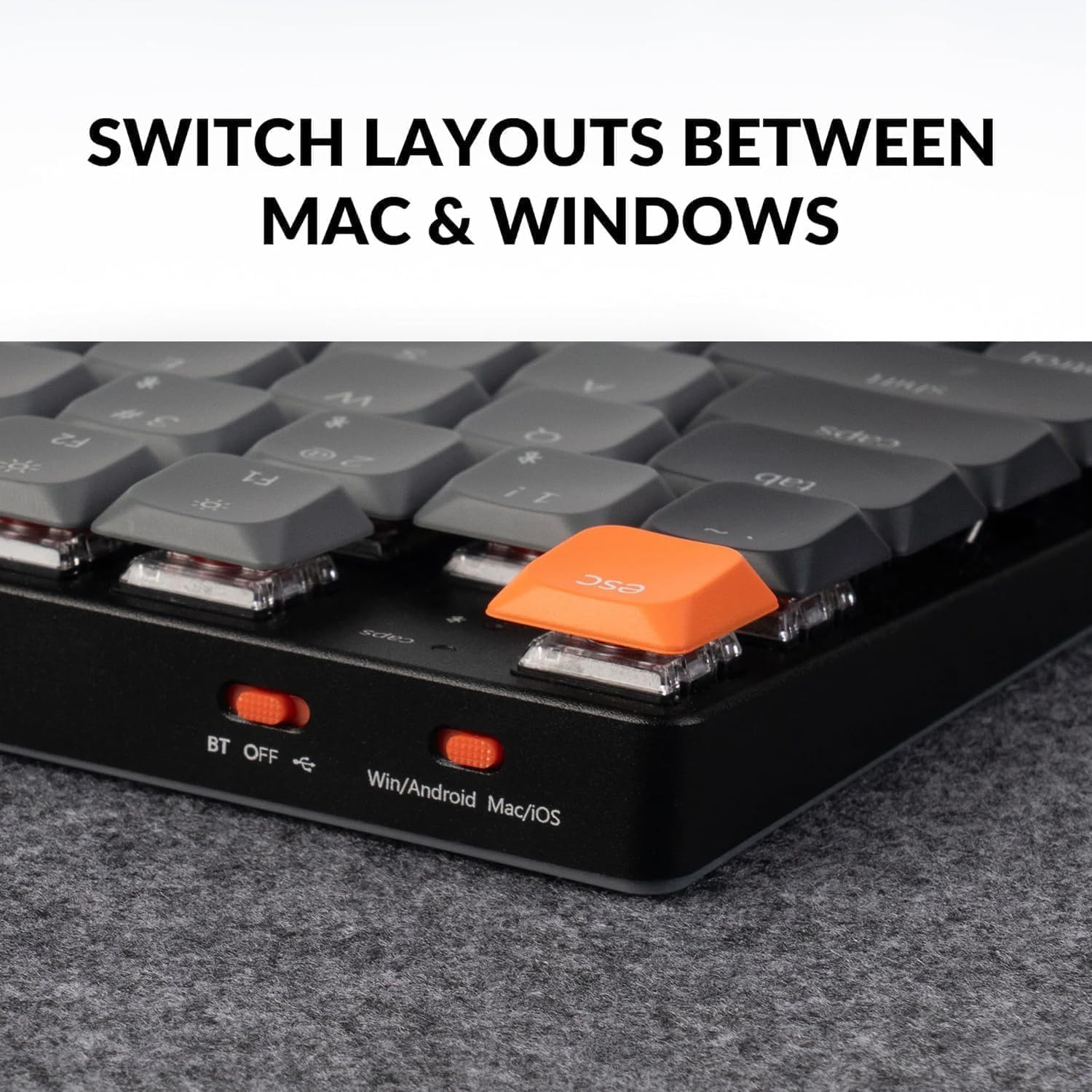 Keychron K3 QMK Ultra-Slim Wireless Mechanical Gaming Keyboard, 75% Layout, RGB LED Backlight Wired Bluetooth Professional Office Keyboard, Milk POM Banana Switch for Mac/Windows, Version 3