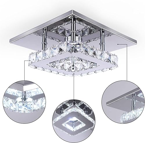 Miniatura 7 de Candelabros de cristal ligeros para pared semi-moderno lámpara de luz de techo empotrada D8 H 512-18 vatios color blanco cálido