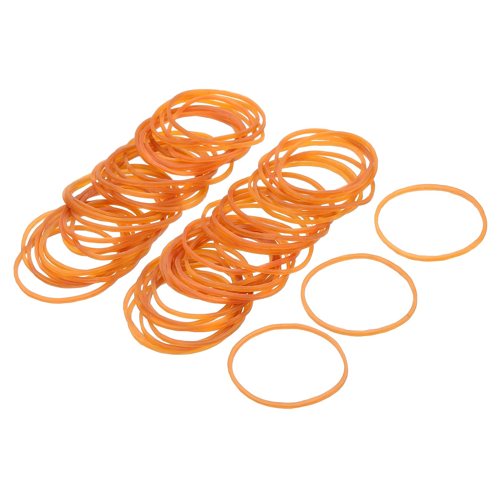 sourcing map 100 Pack Rubber Band Stretchable Rubber Elastic Band Natural 40mm x 1.4mm Hair Rubber Bands for Home Office Hair Dressing Making-up Package