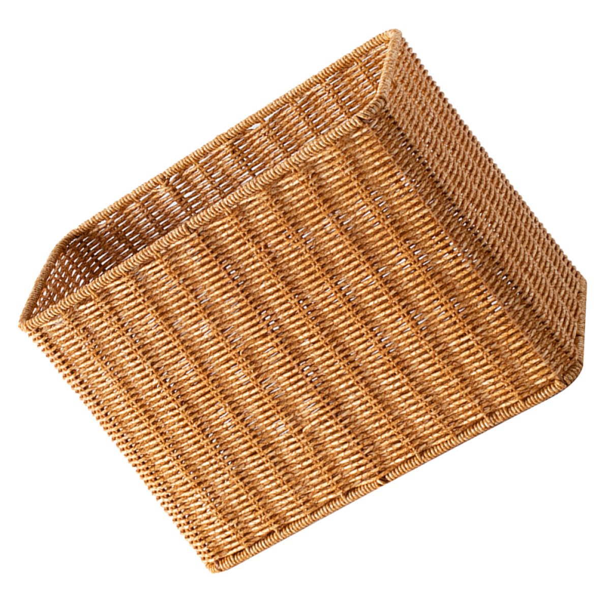 Aufbewahrungskorb mit Großem Fassungsvermögen aus Kunststoff Schmaler Hoher in Rattanoptik und Verschleißfestem Material für und Schreibtisch