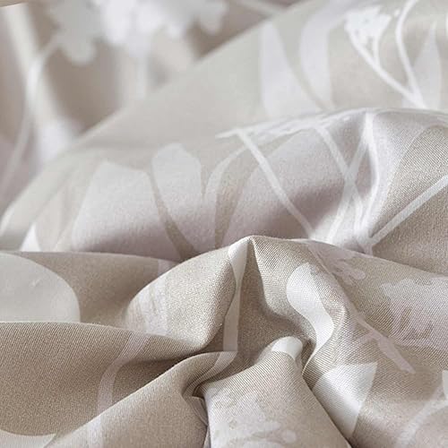 Miniatura 6 de Nanko Juego de funda de edredón floral tamaño King, 3 piezas de hojas verdes, flores amarillas, patrón botánico, funda de edredón reversible de