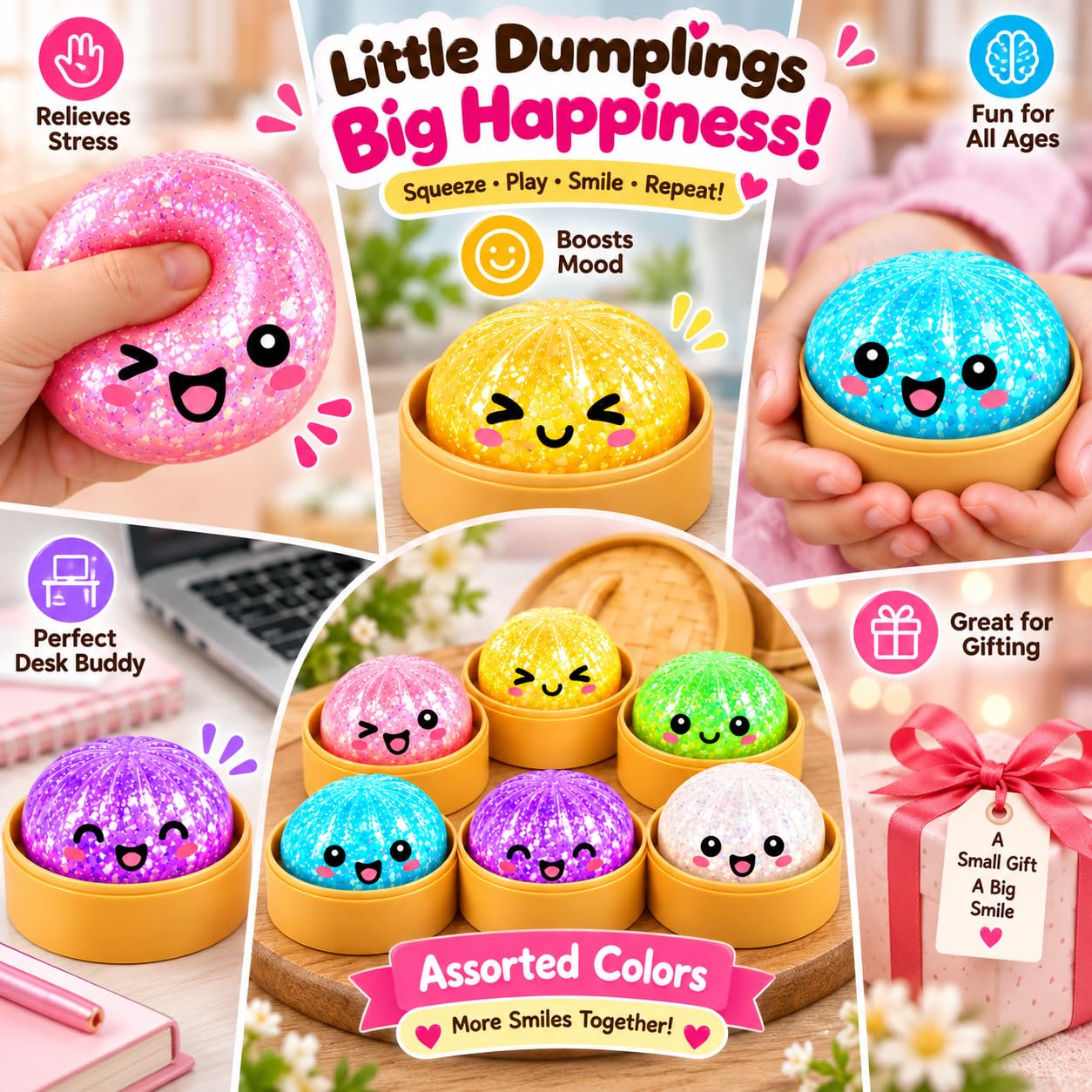 Dumpling Squishy Toy - Stress Relief & Fidget Fun -7