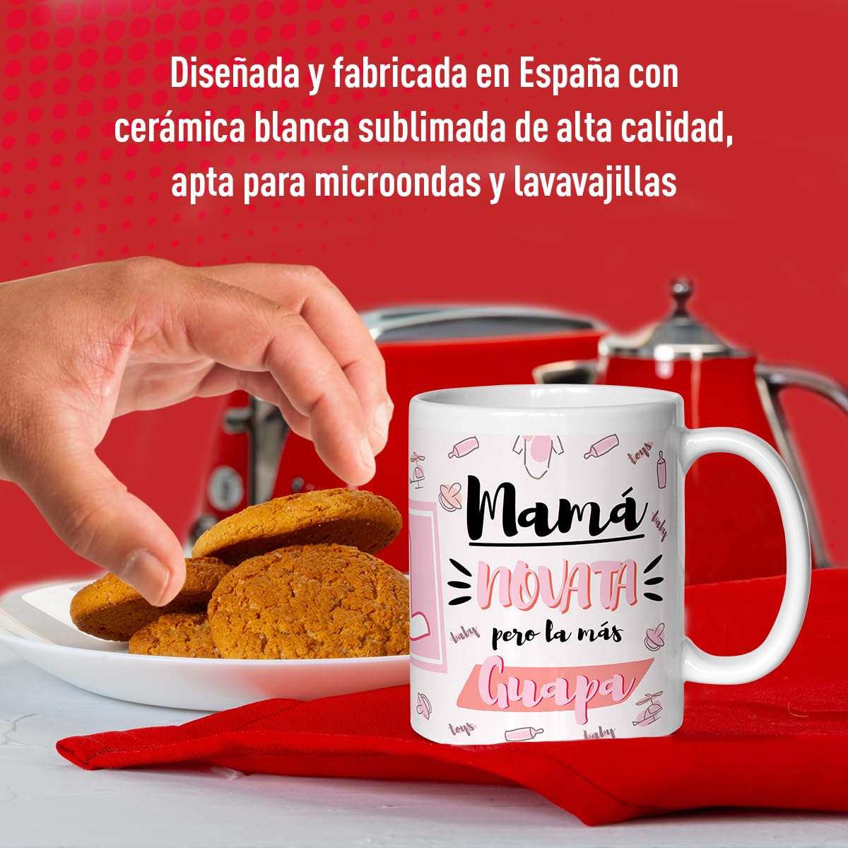 Taza Mamá Primeriza – Regalo Original para Futuras Mamás y Día de la Madre – Detalle Emotivo para Embarazadas – Mama Novato - taza futura mama — view 5