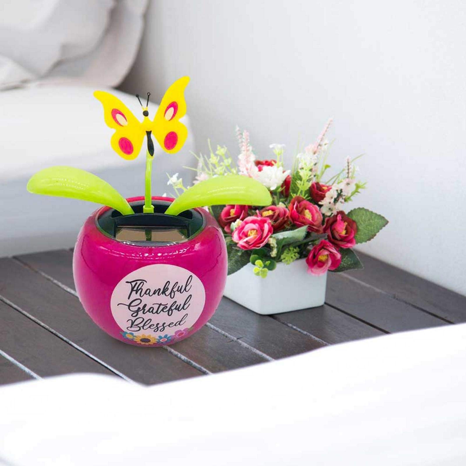 Fleur Solaire Dansante Hamaio – Décoration De Voiture Ou Bureau, Sans Pile, Secoue La Tête Au Soleil