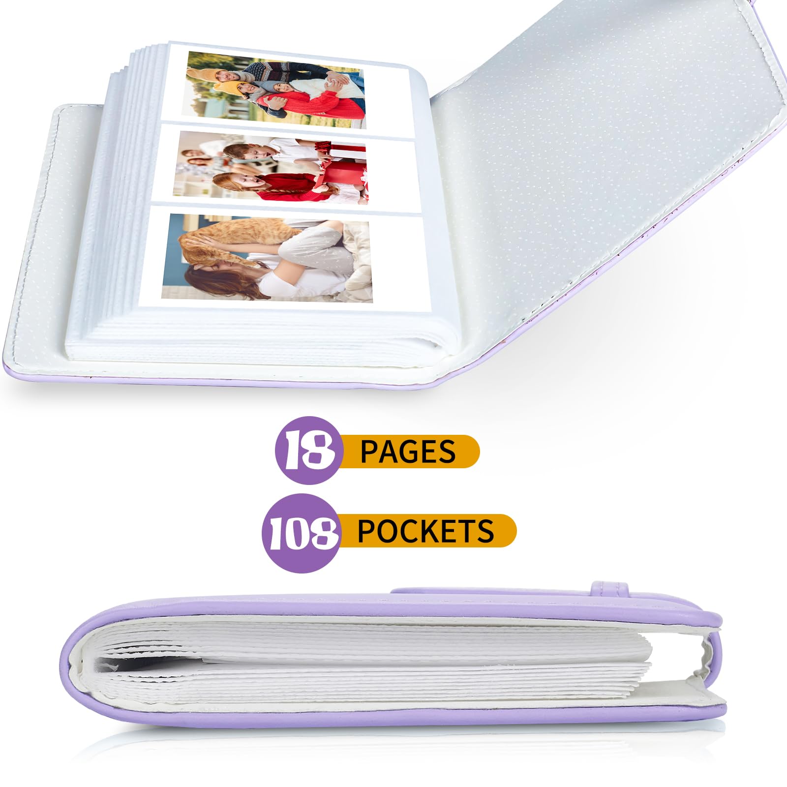 Album Photo Rose Avec 272+1 Pochettes Pour Film 3 Pouces, Compatible Avec Fujifilm Instax Mini