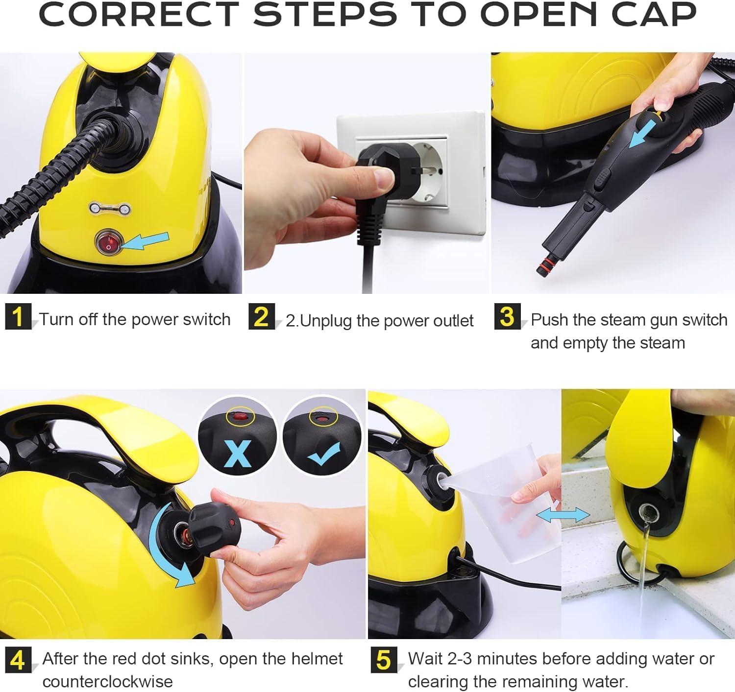 Pulitore a vapore multiuso, potente vaporizzatore con 21 accessori, pulitore a vapore con serbatoio da 0,8 litri per seggiolino auto, tappezzeria, divano, bagno, cucina, pavimento, finestra, moquett