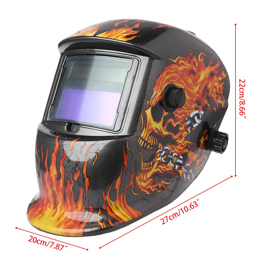 Casco per saldatura solare Occhiali automatici Fiamma del cranio