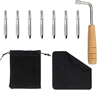 Vista 7 de Lyre Harp - Juego de 16 cuerdas de metal de repuesto con 20 remaches huecos de latón dorado