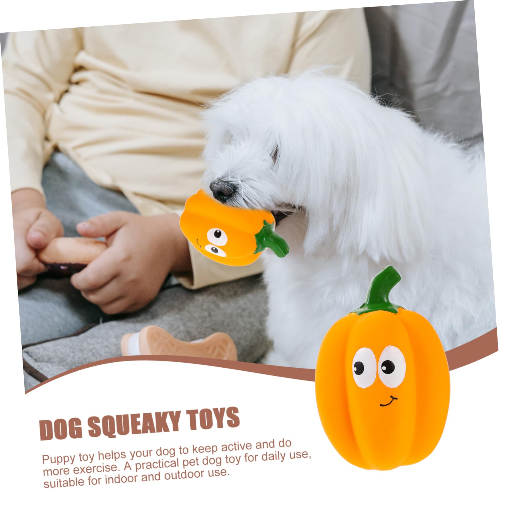INOOMP 4pièces Jouet à Mâcher pour Chiens Forme De Citrouille Jouet Squeaky Interactif pour Nettoyage des Dents Et Entraînement des Animaux De Compagnie